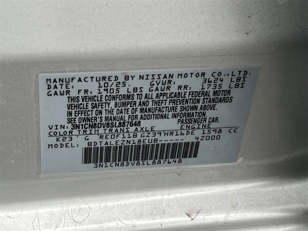 2025 Nissan Versa 1.6 S