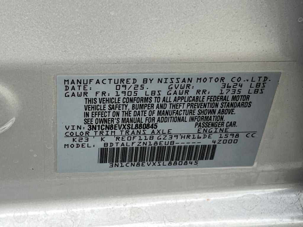 2025 Nissan Versa 1.6 SV