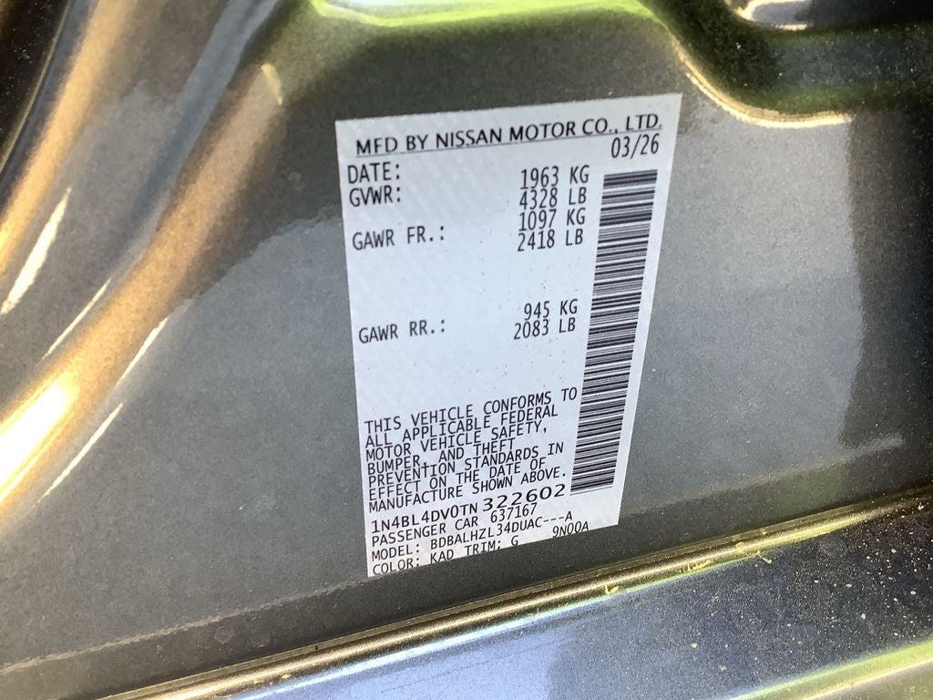 2026 Nissan Altima 2.5 SV