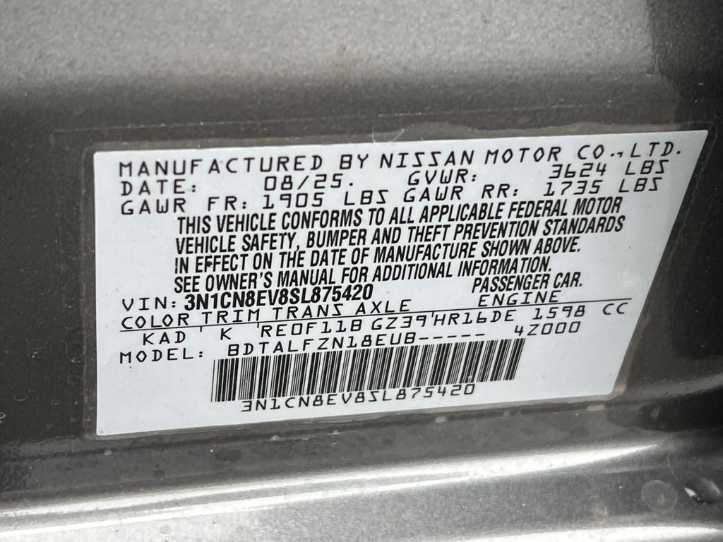 2025 Nissan Versa 1.6 SV