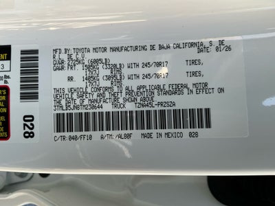 2026 Toyota Tacoma SR5 with Free Service