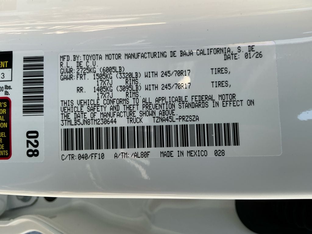 2026 Toyota Tacoma SR5 with Free Service