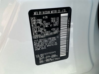 2026 Nissan Armada Platinum Reserve
