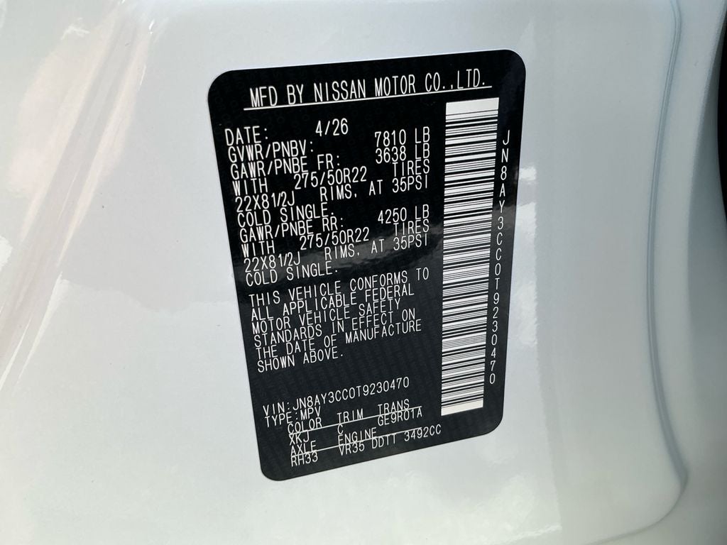 2026 Nissan Armada Platinum Reserve