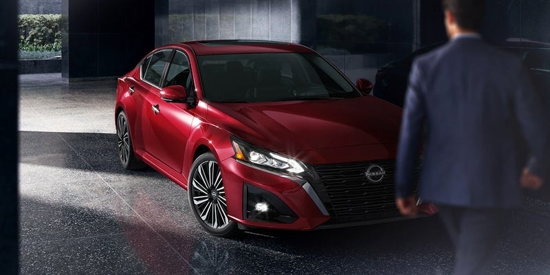 Red 2024 Altima with Headlights On Rockville, MD