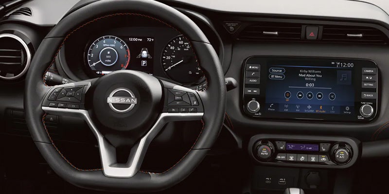 Steering Wheel and Touchscreen in Nissan Kicks Rockville, MD