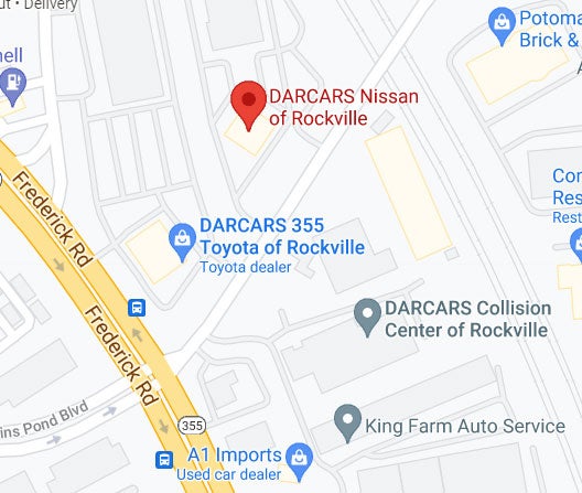 Map of DARCARS Nissan of Rockville in Rockville MD