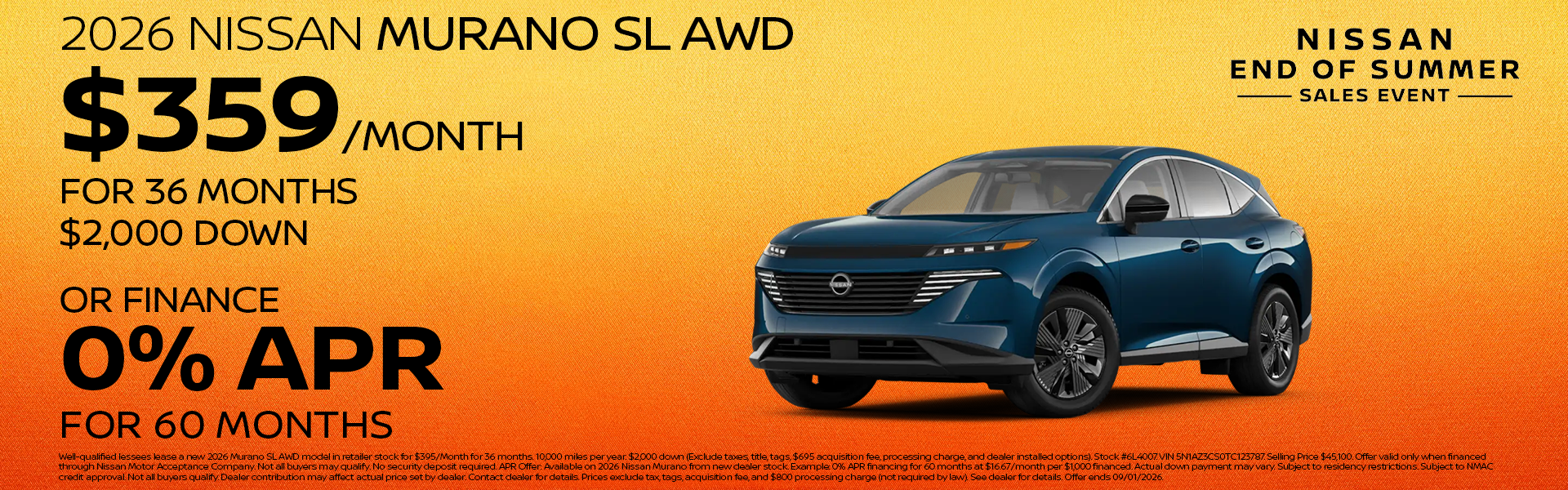 New 2026 Murano SL