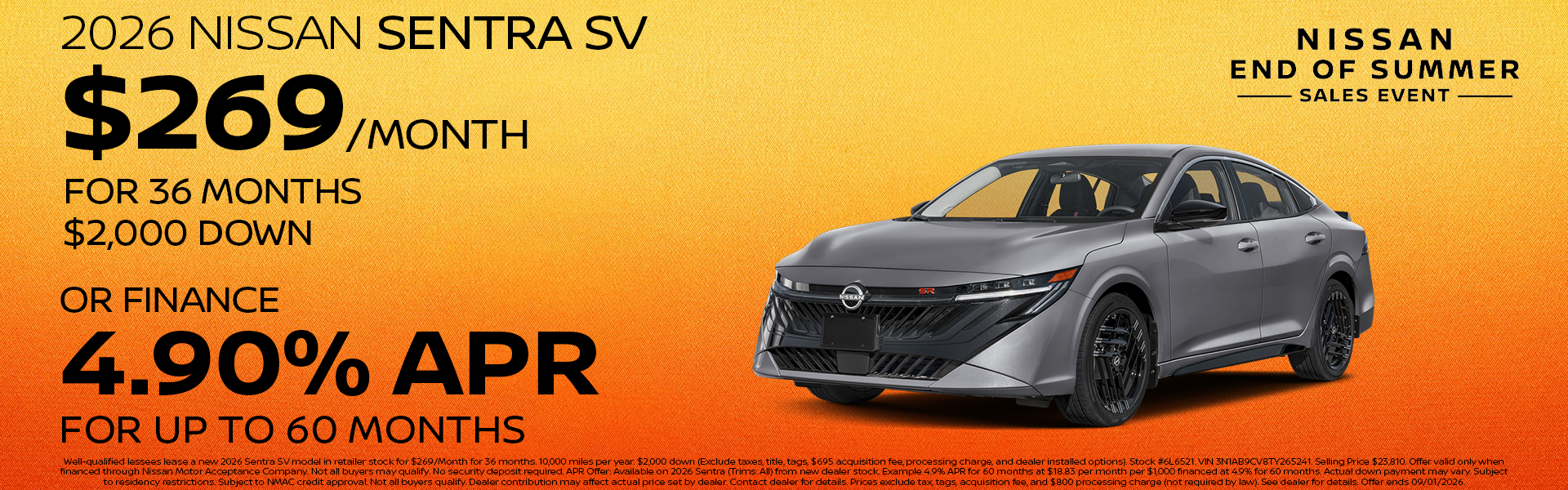 New 2026 Sentra SV