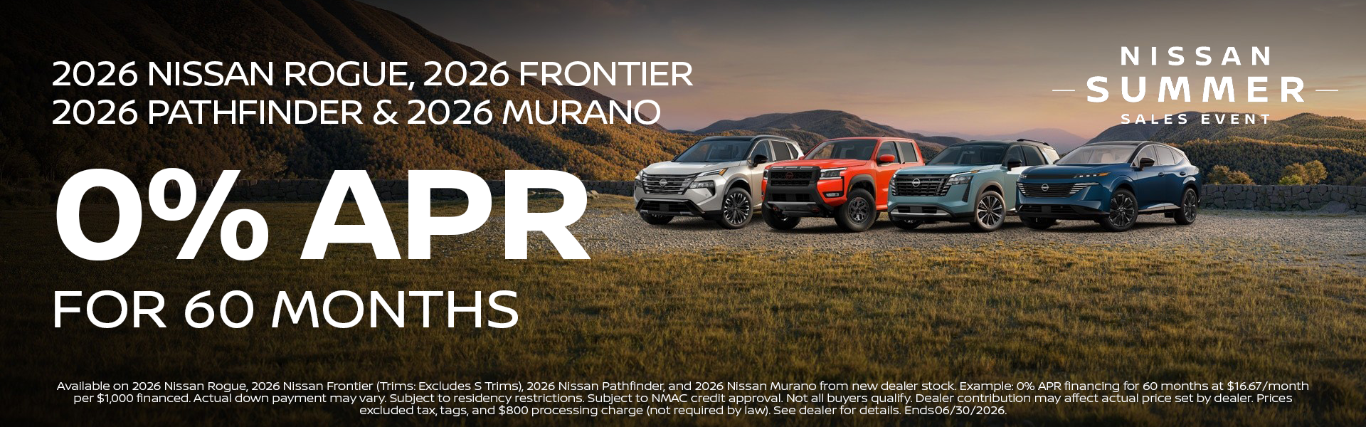 0% APR On Select SUV's